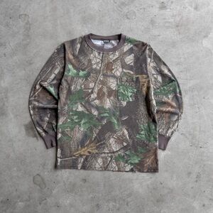 Vintage 90s Camo Long Sleeve Pocket Tee